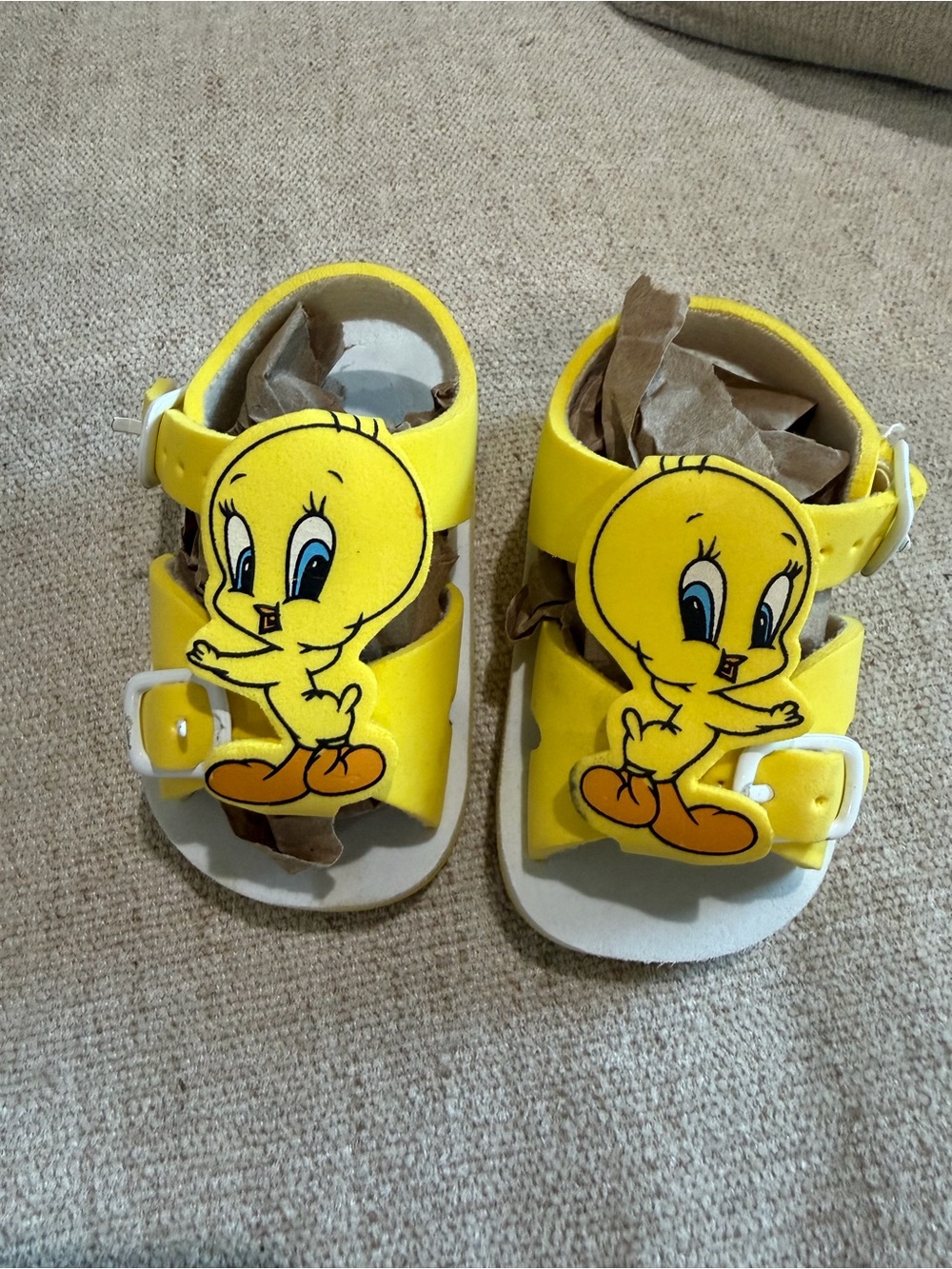Yellow Tweety Character Baby Sandals